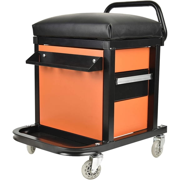MRY Aain A41 Rolling Tool Chest/Tool Box with 2 Drawers and Wheels, 300 lbs Max Weight Capacity, Orange