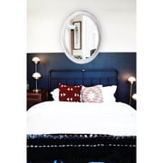 Infinity Instruments Sonore Aged White Oval Transitional 30-inch Wall Mirror