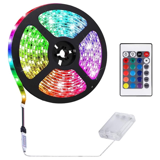 RGB SMD 5050 luces de tira impermeables LED tira de luz con pilas decoración interior DIY
