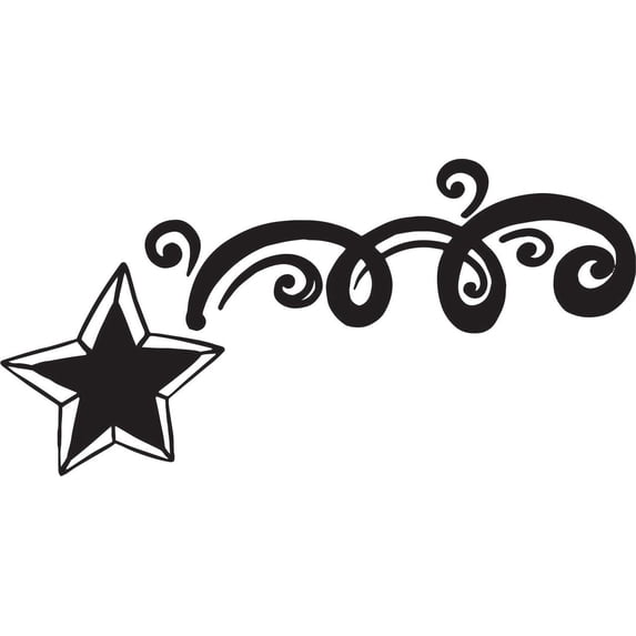 Printtoo Diary Card Scrap-booking Star & Swirls Design Square Wooden Rubber Stamp-5 x 5 Inches