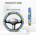 thumbnail image 5 of Jeiento Hibiscus Floral Golf Cart Steering Wheel Covers Blue Stretchable Golf Cart Steering Wheel Cover for Women Girls Feels Good in Handling Sun Shade Cover Golf Cart Accessories, 5 of 7