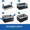 thumbnail image 4 of 3-Pack Plastic Collapsible Storage Crates-30L,Foldable Plastic Crates for Storage (Black+Gray), 4 of 8