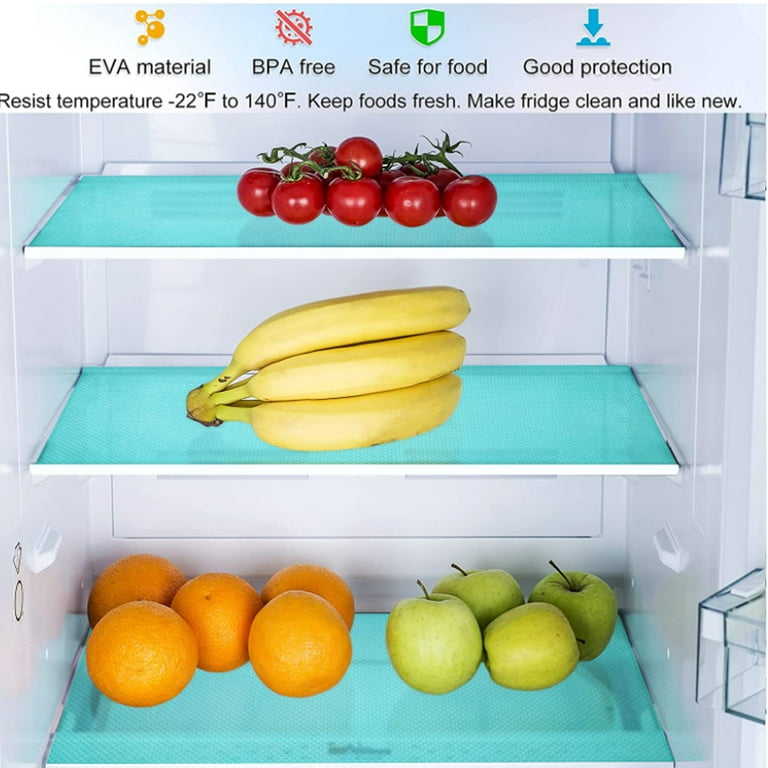  PSISO 8 PCS Refrigerator Mats, EVA Refrigerator Liners for  Shelves Washable Can Be Cut Fridge Shelf Liner Waterproof Fridge Pads Mat  Drawer Table Placemats (Clear)