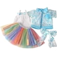 thumbnail image 2 of AlevRam 3 Piece Outfit for 18" Dolls Sequin Jacket, White Tank Top Rainbow Tulle Skirt Doll Clothes Set, 2 of 4
