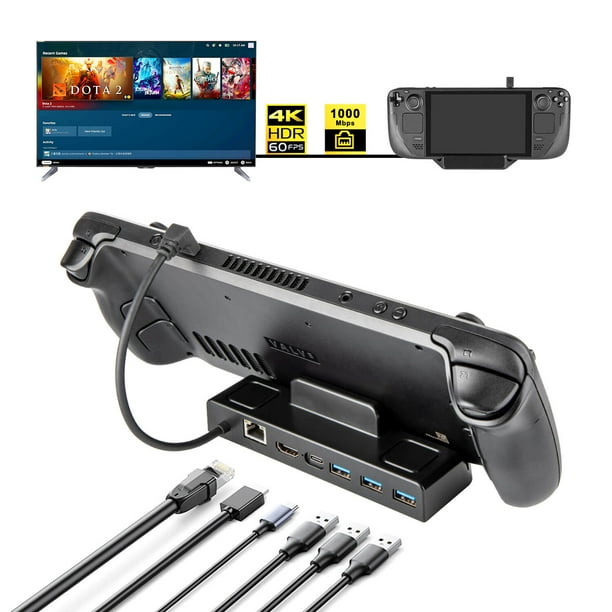 TV Docking Station for Valve Steam Deck, RGEEK 6 in 1 Hub Stand Dock
