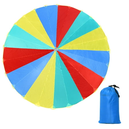 Costway 20 FT Folded Play Parachute for Kids 24 Resistant-Handles Indoor Outdoor (Best Shape For A Parachute)