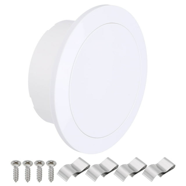 Unique Bargains 5 Inch Round Air Vent, ABS Adjustable Air Diffuser with Screen Mesh for Home Office Ventilation, White