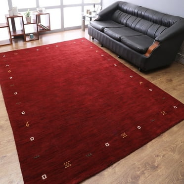 Rugsotic Carpets Handmade Rugs Hand Knotted Loom Rectangle 6'x9' Blue Wool for Indoor Use