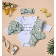 thumbnail image 4 of Baby Girl Clothes Set White Ruffle long-sleeve Top + Pants + Headband + Hat 4pcs 3-12M Baby Clothes, 4 of 6