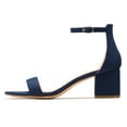 thumbnail image 2 of Zhabtuc Women's Low Chunky Heel Sandal Ankle Strap Open Toe Block heels Party Dress Shoes for Lady Navy Blue Size 8.5, 2 of 6