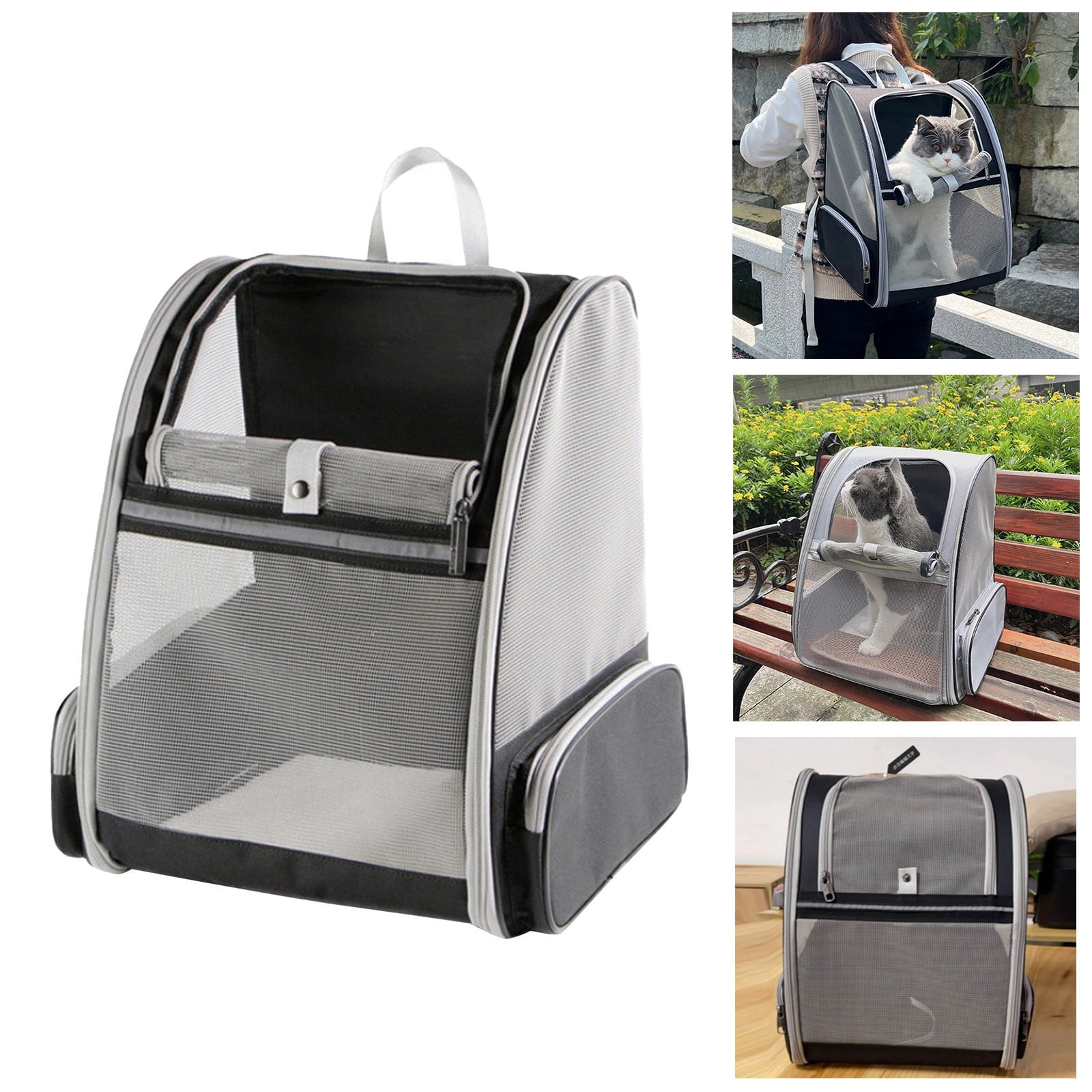 Bubble Backpack Pet Carrier for Cats and Dogs - Large Ventilated Travel Backpack for Small Medium Pets up to 15lbs, Ideal for Hiking, Outdoor Adventures & Vet Visits (Black)