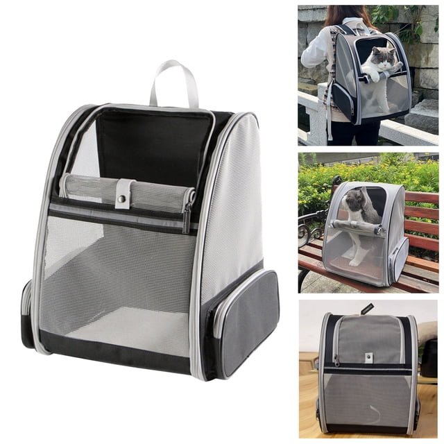 Pet Travel Backpack Large Transparent Foldable Comfortable Secure Adjustable Strap Lock For Outdoor Adventures