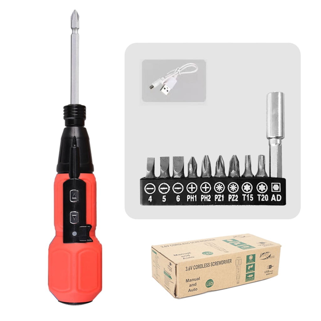 Electric Screwdriver Set 3.6V Cordless Screwdriver LED Shadowless Lighting Rechargeable for Household Repair Accessories