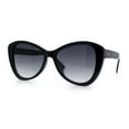 thumbnail image 5 of Womens Oversized Cat Eye Minimal Plastic Retro Diva Sunglasses Black - Smoke, 5 of 7