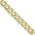thumbnail image 2 of Auriga Fine Jewelry 10K Yellow Gold 3.35 mm Semi-Solid Curb Link Chain Necklace for Women 16", 2 of 6