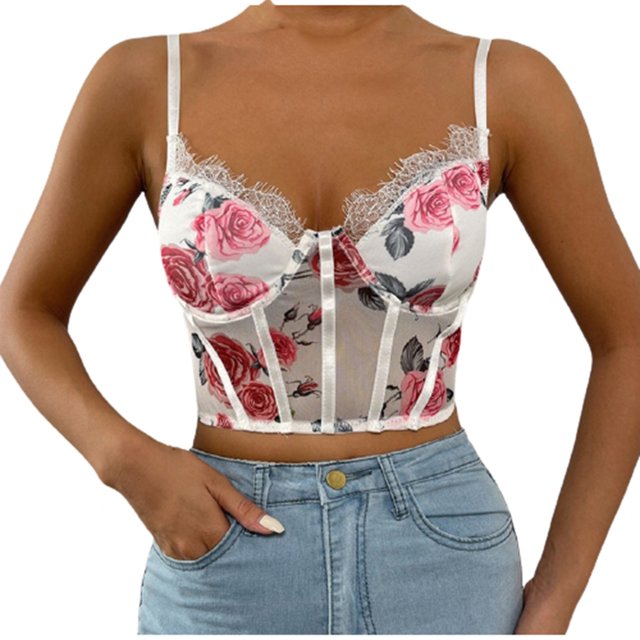 Moda mujer encaje belleza espalda sólido Correa envoltura ahueca hacia fuera sujetador ropa interior chaleco Sling Pompotops lopia997370