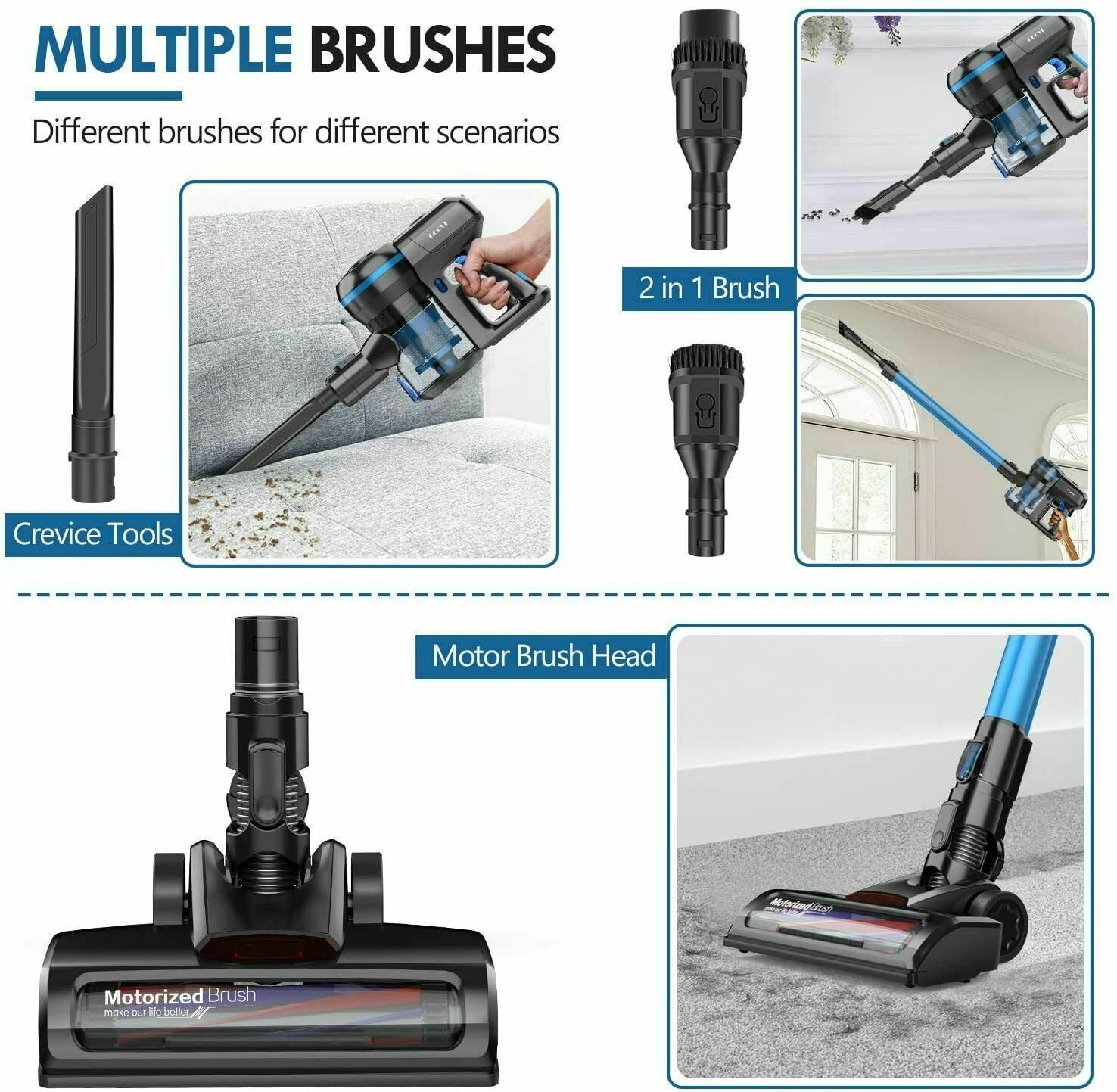 ONSON 16000Pa Cordless Handheld Stick Vacuum Cleaner Upright 2 IN 1 LED Brush US ONSON 16000Pa Cordless Handheld Stick Vacuum Cleaner Upright 2 IN 1 LED Brush US