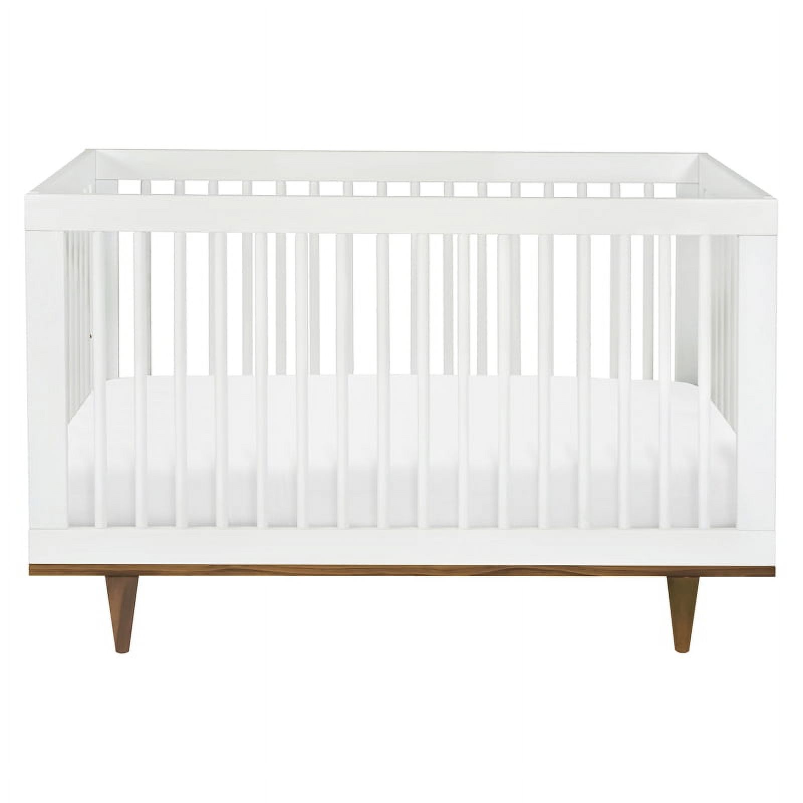 Davinci Marley Modern Pine Wood 3-In-1 Convertible Crib in White/Walnut - image 3 of 10