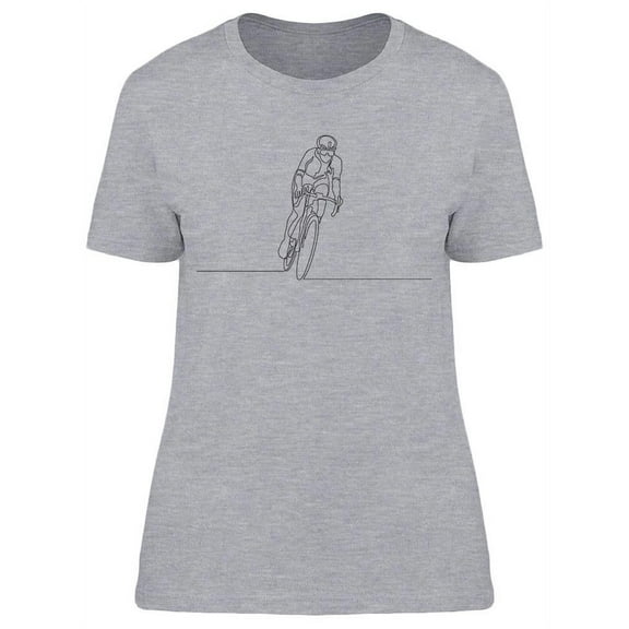 Continuous Line Cyclist Design T-Shirt Women -Image by Shutterstock, Female x-Large