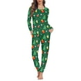 thumbnail image 2 of Renewold Matching Family Pajamas Sets Christmas PJ's Xmas Trees Ball Printed Long Sleeve Tee and Bottom Loungewear Size 3XL Snug-Fit Round Neck Nightwear for Women, 2 of 5