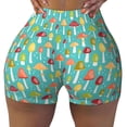 thumbnail image 2 of Lsque Mushrooms Pattern High Waisted Biker Shorts for Women-Tummy Control Fitness Athletic Workout Running Yoga Gym Shorts,Moisture-Wicking-Medium, 2 of 9