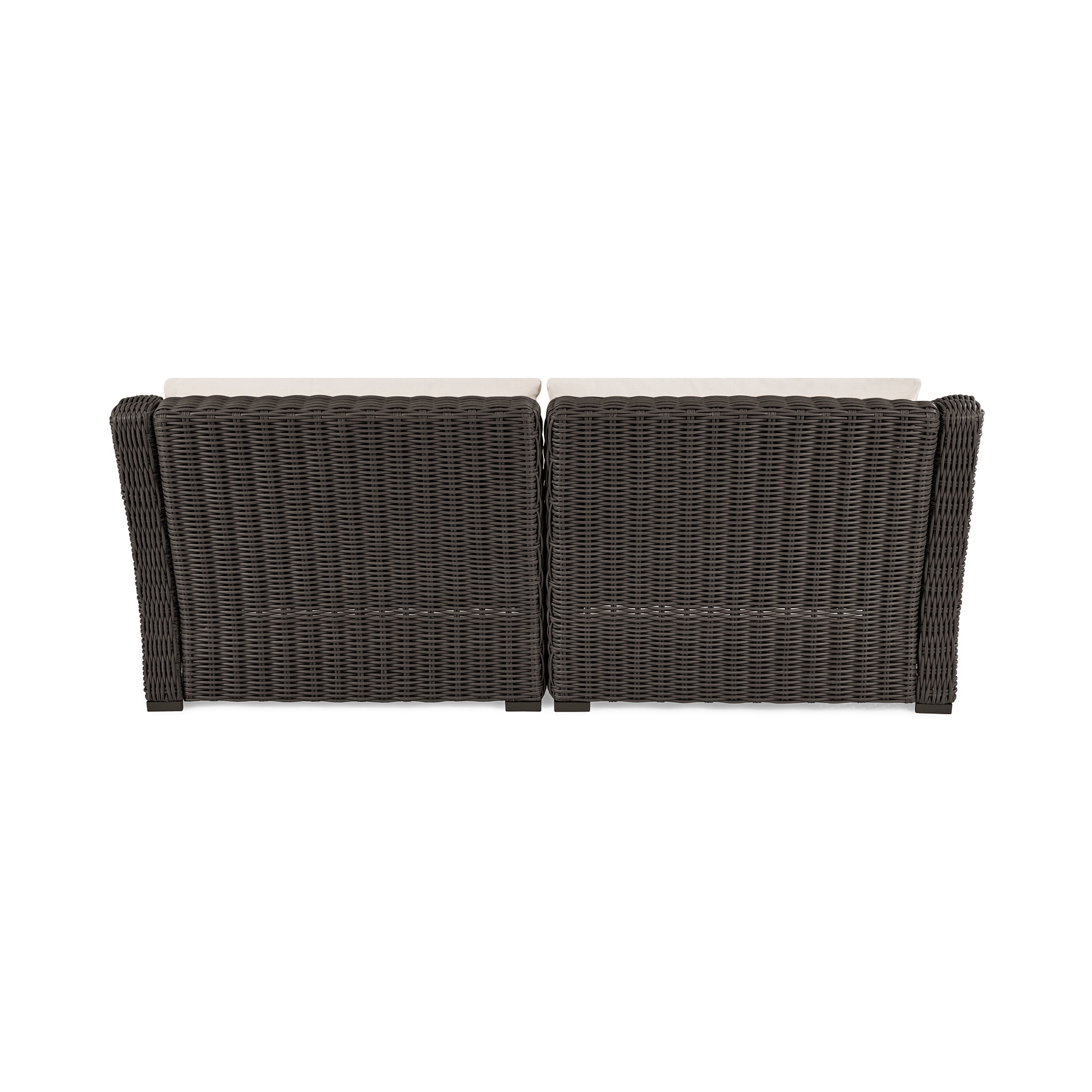 Better Homes & Gardens Bellamy Outdoor Sofa, Dark Brown Wicker with Cream Cushions