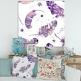 thumbnail image 2 of Designart ' Ethnic Purple Feathers Composition ' Bohemian & Eclectic Canvas Wall Art Print, 2 of 4