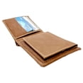 thumbnail image 6 of Tan RFID Blocking Premium Leather Bifold Wallet Center Flap Credit Card Business Card ID Holder, 6 of 10