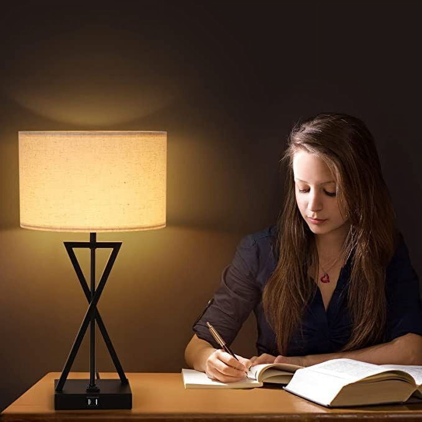 Table Lamp Set of 2 Table Lamps for Living Room (White,3 Touch Control Ways)