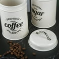 thumbnail image 1 of Kitchen Food Storage Canister Set 3 Pcs Storage Bottles Kitchen Canisters Coffee Tea Sugar Tins White, 1 of 9