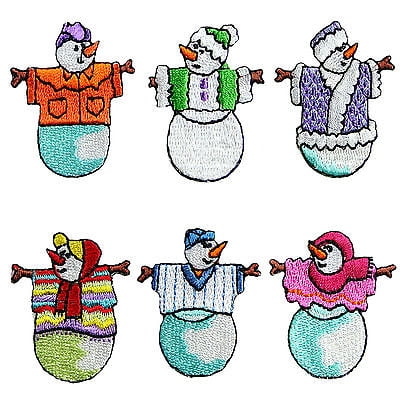 Lily Cute Snowman Winter Holiday Self Adhesive Iron On Applique Sticker Patch