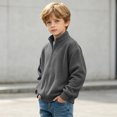 thumbnail image 6 of Teyfeniy Boys Girls Waffle Knit Jacket Zip up Solid Color Long Sleeve Outerwear Fashion Fall Winter Hoodless Casual Loose Coats for Kids Unisex, 6 of 10