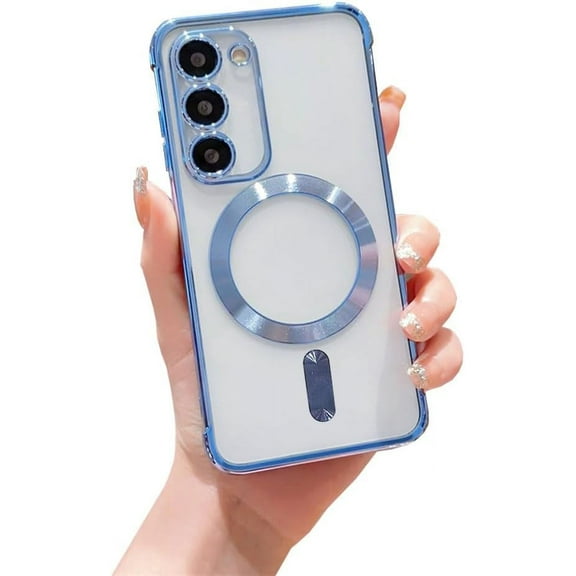 Galaxy S20 FE Case Magnetic [Support Magsafe Charger] Wireless Anti-Scratch Shockproof Plated Bumper Clear Full Camera Protection Slim Phone Cover Case for Samsung Galaxy S20 FE 6.5"-Blue