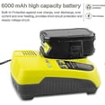 thumbnail image 4 of 18V 6.0Ah P108 Battery Replacement for Ryobi 18 Volt Battery Lithium P102 P103 P104 P105 P107 P109 P122,Battery for Ryobi ONE+ Cordless Drill Tool, 4 of 5