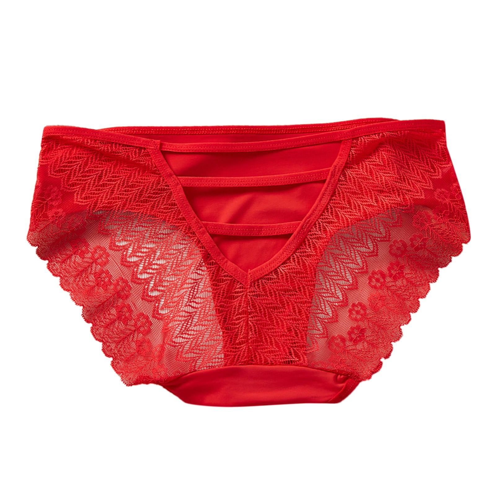 Women Panties Lingerie Womens Red Lace Breathable Lace Hollow Out And Raise  The Pure Brief Panties 