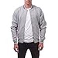 thumbnail image 3 of Pro Club Men's Varsity Fleece Baseball Jacket, Heather Gray/Heather Gray, 2X-Large, 3 of 4