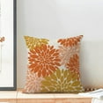 thumbnail image 3 of Fall Burnt Orange Outdoor Pillow Covers 18x18 Inch Set of 2 Mustard Yellow Coral Dahlia Floral Decor Throw Pillows Modern Geometry Flower Decorative Cushion Cases for Sofa Couch Bed Decorations, 3 of 6