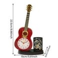 thumbnail image 2 of Boreal Craft Guitar Alarm Clock Music Themed Wall Clock Music Wall Clock With Pen Holder Pencil Sharpener Multifunctional Decorative Rugged Guitar Clock For Home Desk Clock Timer Digital Two Minute, 2 of 7