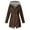 Brown, variant on LEAVINGSUO Fall Clothes for Women 2023 Womens Fashion Women Solid Color Rain Jacket Outdoor Hooded Windproof Loose with Pocket Coat Brown XXL