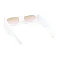 thumbnail image 4 of Womens Exaggerated Thick Temple Mod Narrow Rectangle Plastic Sunglasses White - Brown Pink, 4 of 4