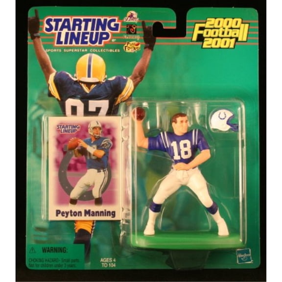 peyton manning / indianapolis colts 2000-2001 nfl starting lineup action figure & exclusive nfl collector trading card