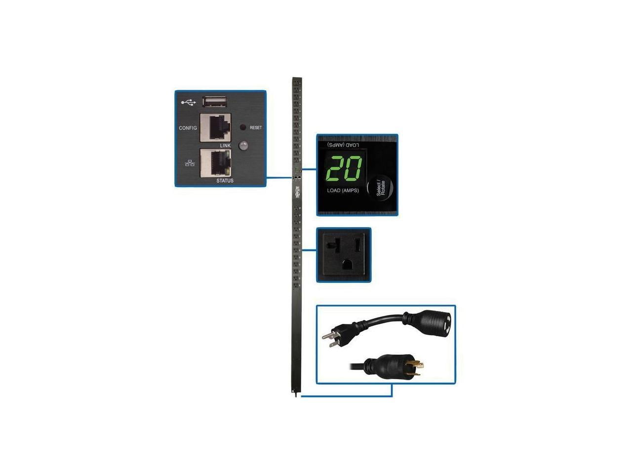 Tripp Lite Rack PDU Monitored 120V 20A 5-15/20R 6 Outlet L5-20P 0URM - 1.9 kW
