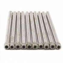 10 Pcs 1/8 inch Diamond Drill Bit Hollow Core Diamond Coated Glass Drilling 3mm Cylindrical Burr Kit Jewelry Beach Sea Glass Shells Gemstones Lapidary