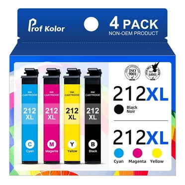 212XL Ink for Epson 212 Ink for Epson 212XL Ink Cartridges for Epson XP-4105 XP-4100 WF-2850 WF-2830 Printer(4 Pack,1 Black,1 Cyan,1 Magenta,1 Yellow)