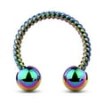 thumbnail image 1 of Horseshoe Septum Cartilage Lip Twisted Rope Surgical Steel 16ga 14ga, 1 of 8