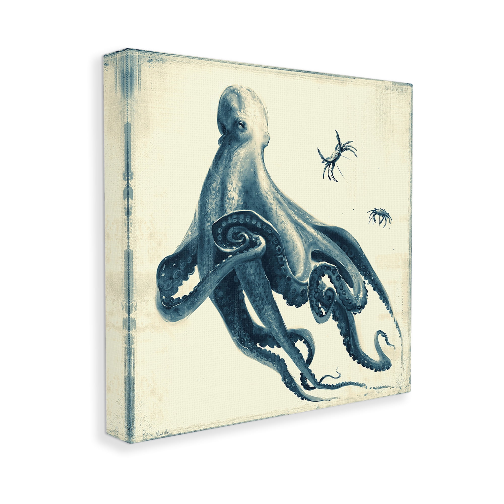 Stupell Industries Octopus & Sea Critters Animals & Insects Painting Gallery Wrapped Canvas Art Print Wall Art, 24 x 24