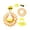 A005- Style E, variant on Lawn Goose Clothing, Porch Goose Bikini, Palm Leaf Print Resin Goose Apparel, Pvc Inflatable Swim Ring, 5-Piece Tropical Summer Theme Porch Goose Set with Sun Protection Hat,
