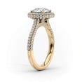 thumbnail image 2 of vylahjewellery Round Cut Diamond Halo Engagement Ring for Women 10K Vermeil Yellow Gold Bridal Promise Ring with Pave Band Sparkling Bridal Engagement Proposal Ring Gift, 2 of 6