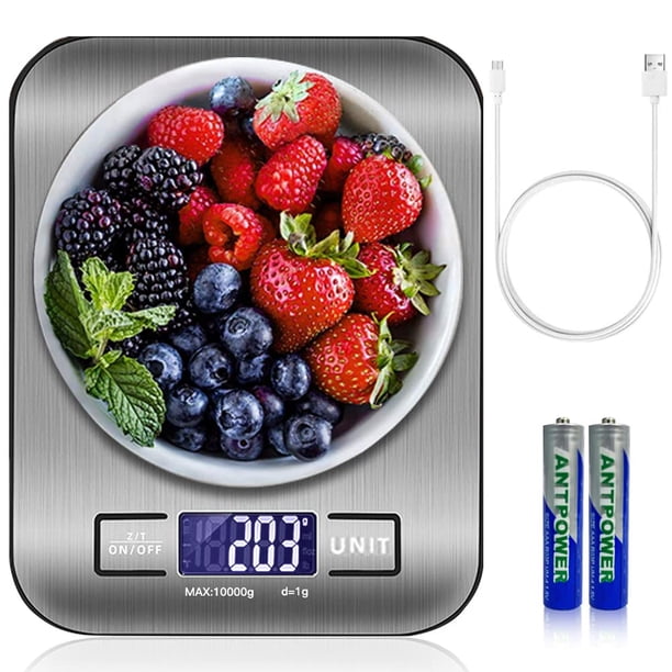 Báscula de Cocina Digital de Acero Inoxidable, Báscula de Cocina Impermeable para el Hogar con Pantalla LCD,Báscula de Gramos Multifuncional para Hornear Alimentos,10 /22lb(batería) Gafas de sol
