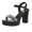 Black, variant on Summer Saving Clearance! Tuobarr High Heels Women's Summer Casual Round-Toe Sandals High-Heeled Platform Metal Buckle Fashion Sandals Black US Size 4.5